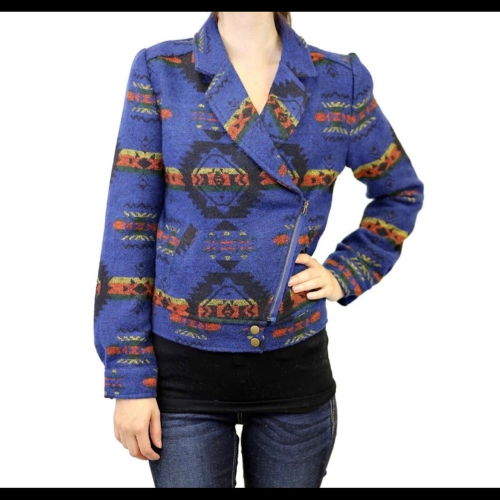 Blu Pepper | Aztec Pendleton Inspired Wool Bomber… - image 2